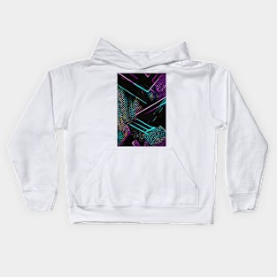 Colourful neon lights pattern Kids Hoodie